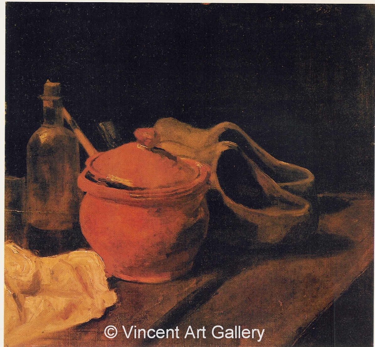 JH 920 - Still Life with Earthenware, Bottle and Clogs